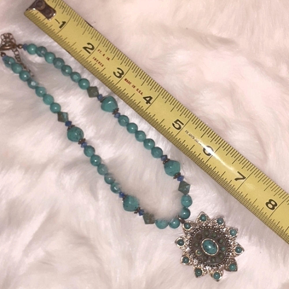NWOT:  Awesome AQUA Necklace - Picture 4 of 6